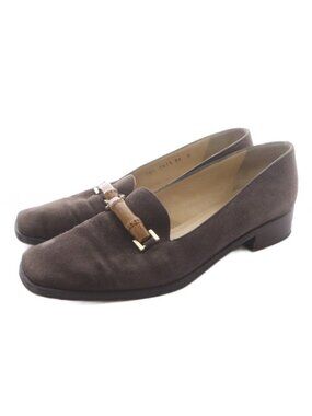Gucci Loafers Bamboo Bit Suede Brown